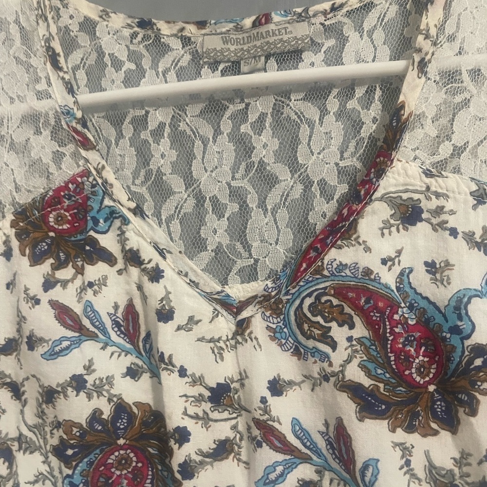 World Market Sleeveless V-Neck Sundress S/m 100% cotton - Picture 4 of 7